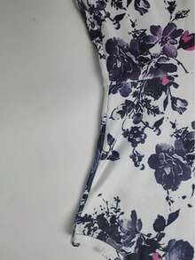 Floral Print Square Collar Sleeveless Dress, Sexy High-Waisted Peplum Hem Beach Dress, Women's Dress