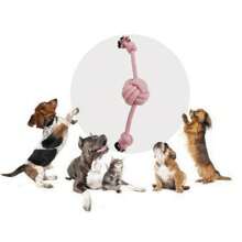 Rosa blaues doppelseitiges Kugelseil als Geschenk für Katzen- und Hundeliebhaber, neues Kau-Seil-Ball-Spielzeug für Hundeliebhaber und Hundemütter, biss-resistentes Seil-Ball-Spielzeug für Katzenliebhaber und Katzenmütter sowie Hundeliebhaber und Hundemütter, biss-resistenter tragbarer Zahnstangen-Spielzeug