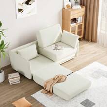 Living Room Sofa, 66 Inch Pull Out Sofa Bed, 3-In-1 Convertible Sleeper Couch With Thicked Cushions, Multi-Functional Queen Size Sofa Bed For Living Room, Bedroom, Apartment, Office - Beige - View 1