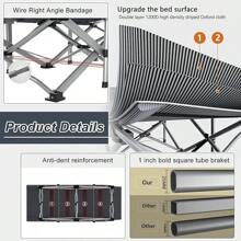 ABORON Oversized XXL Folding Camping Cot W/Mat For Adults, 78" L X 32" W X 18" H, Heavy Duty Outdoor Bed With Carry Bag,1200 D Layer Oxford Travel Camp Cots - 灰色 - 查看 7
