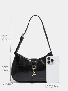Novachic,1pc Retro Minimalist Hook Decor Adjustable Shoulder Strap Crescent Shape Bag, Suitable For Date, Outing, Party