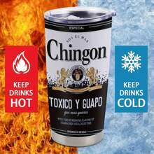 1 Pc Mexico Chingon Mark 20oz Stainless Steel Insulated Cup With Lid Flat Bottom - Insulated, Shattered, Leak Proof - Reusable, Multipurpose, Hand Washable Only - Perfect For Coffee, Outdoor - Unique Gift For Family And Friends Back To School