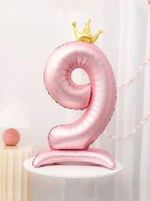 24pcs/Set 1st Birthday Crown Foil Balloons Boy Girl Party Decorations