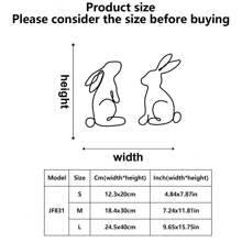 2pcs Vivid Rabbit Metal Wall Decor, Minimalist Geometric Rabbit Iron Sculpture, Spring Festival/Easter Farmhouse Decoration, Indoor Outdoor Porch Sign, Animal Theme Wall Hanging, Suitable For Easter, Valentine's Day, Mother's Day, Graduation, Ramadan Gifts Birthday