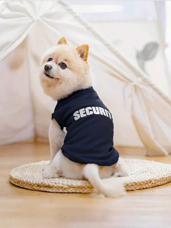 1 pieza Chaleco de seguridad para mascotas con estampado, adecuado para perros y gatos - Hecho de tela de poliéster tejida apta para todo el año, sin mangas para razas medianas, pequeñas, diminutas y de juguete - Ideal para poodle, oso de peluche y Havanese