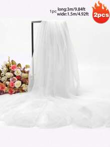 1 pieza Cortina de gasa blanca y rosa de 3 m de largo / 1,5 m de ancho con fondo de tul, cortina de gasa transparente, utilizada para fondo de escenario, fotografía al aire libre, fiesta festiva, fiesta de boda, decoración del hogar (múltiples opciones de color)