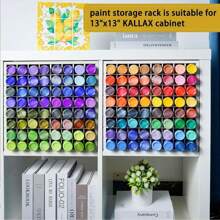 1 Pieza Estante de pared para almacenamiento de pintura, caja de almacenamiento de malla apilable, con agujeros para colgar, fácil de tomar y colocar