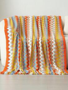 1 pieza Manta de punto, apta para oficina, siesta, sofá, uso en el coche - naranja - Ver 4
