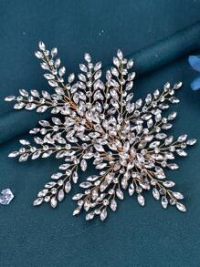 1 peça brilhante para cabeça de noiva, cristal completo, acessórios para cabelo de casamento, adequado para festa e fotografia de casamento