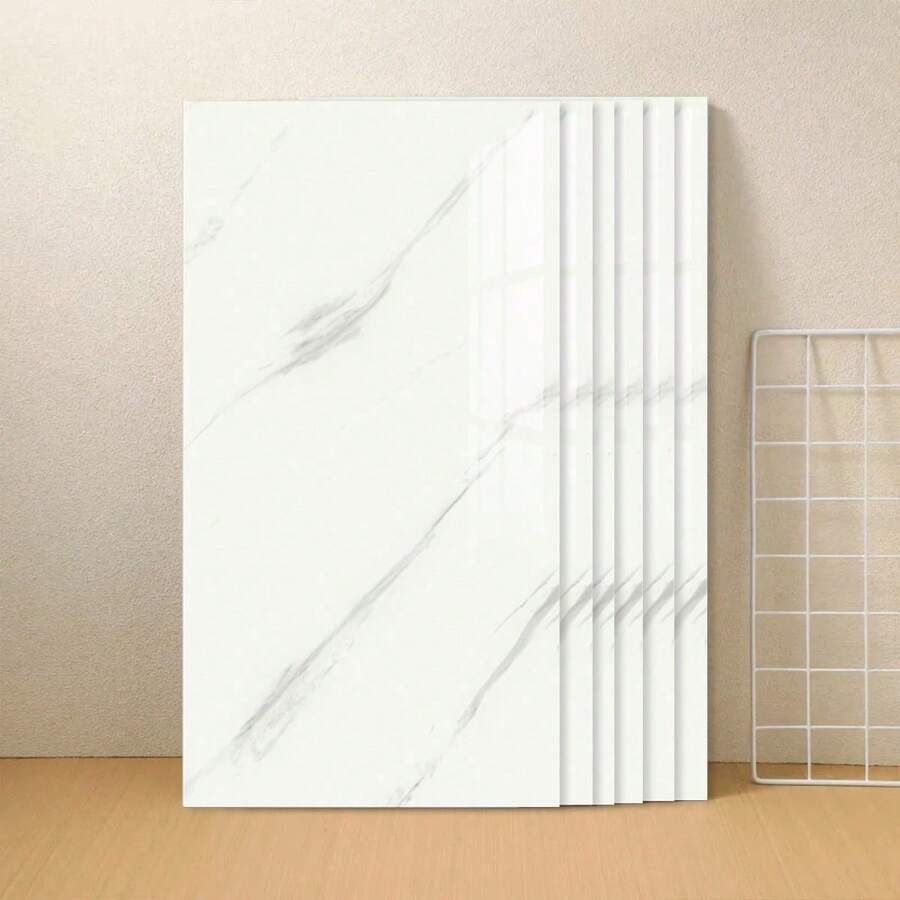20PCS Self-Adhesive Black Marble PVC Cladding Wall Panels For Kitchen Bathroom Carnival Home Sticker - Blanco - Ver 1