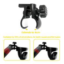 1 PC Adjustable Baby Stroller Bottle Holder Cup Holder With Clip Jaw And Secure Clamp Compatible With Most Stroller Brands ABS Material