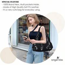 Angelkiss Hobo Purses And Handbags Women Satchel Handbag Women Purses Large Daily Shoulder Bags - 黑色 - 查看 3