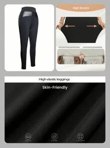 Women's PU Leather Stitching Daily Tights Sports Outdoor Yoga Casual Fashion Trousers, Women's Leggings