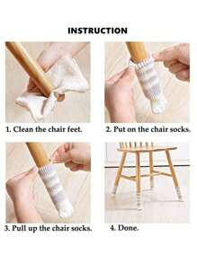 4pcs Paw Pattern Anti-Slip Table Leg Cover, 1pc Cute Chair Foot Pad For Home, Door Handle Cover,Thickened Cat Claw Stool Leg Protectors Socks,Put On Socks For Chair,Protect Your Floor And Furniture With These Knitted Table Leg Socks