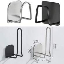 1/2/4 Pcs Stainless Steel Sink Sponge Holder, Self-Adhesive Dish Drying Rack, Dishrag Ball Filter Sink Cover Storage Rack, Kitchen Wall-Mounted Hanging Hook Storage Rack, Stainless Steel Hooks, Suction Cup Hooks Suitable For Kitchen, Bathroom, Door, Wall, Boho Style, Easy To Install, Home And Kitchen Storage Accessories