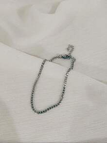 1pc Fashion Hiphop Minimalist Chain Men's Classic Versatile Bracelet, Suitable For Daily Wear - Silver - View 4
