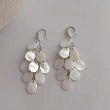 1 Pair Fashionable Shell Tassel Hook Earrings, High-End Beach Vacation Accessory - Tassel - View 4