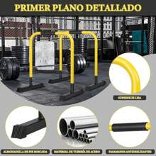 Barras Paralelas, Prensa de Calistenia de Cuerpo Resistente, Barras Paralelas Calistenia, Barras para Ejercicio para Tríceps Dominadas Flexiones y L-Sits - 1 - Ver 3