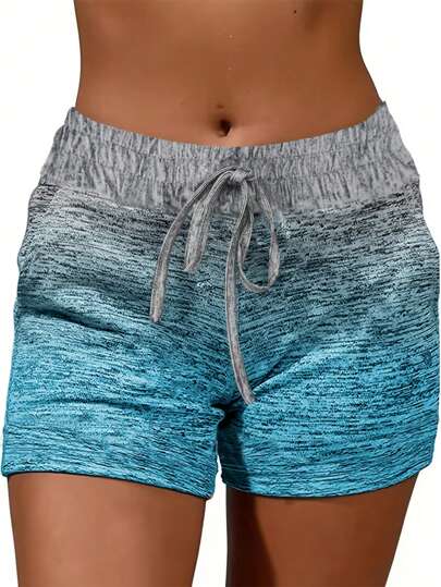 New Spring/Summer Fashion Women Gradient Color Sexy Sports Street Casual Shorts