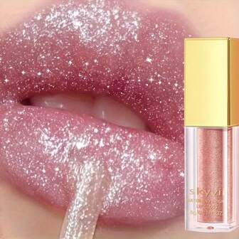 闪亮珍珠唇彩，防水持久，保湿补水，可分层玻璃镜面唇彩