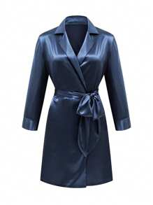 1pc Personalized Women's Sexy Satin Nightgowns, Nightgowns Bathrobes With Belt,Bride Bridesmaid Floral Robes, Wedding Party Robe Bridal Pyjamas,Bridal Party Robes,Monogram Nightgown,Custom Made Bridesmaid Gifts,Mother's Day Gifts,Wedding,Wedding Accessories,Bridesmaid Gifts - Multicolor - View 8