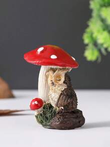 1pc-Owl Mushroom Design Decoration Craft, Home Decor Ornament, Home Decoration Festival,Desktop Decoration,Decorative Ornaments Creative,Room Decor,Ideal For Spring Room And Living Room Decor Gifts Birthday Graduation
