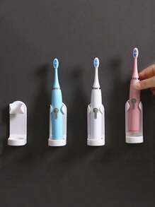1/2 Piezas Soporte de pared para cepillo de dientes, Estante para cepillo de dientes eléctrico, Organizador de baño a prueba de agua sin taladro, Decoración del baño del hogar