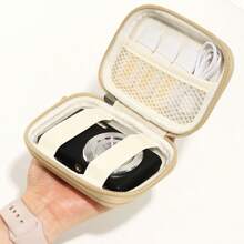 EVA Leather Headphone Case, Data Cable, Charger Head, USB Stick, USB Shield Hard Shell Protective Storage Box, Shock-Proof & Anti-Pressure; Candy Color PU Leather Scratch-Resistant Photo Printer Storage Box; Small Camera Protective Case - Khaki - View 2