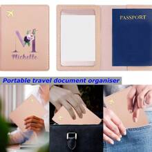 Customized Name Travel Wallet Leather Passport Cover RFID Blocking DIY Protective Organizer Slim Personalized ID Card Case Waterproof Coin Purse Ultra Slim Protector