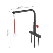 Rainaut Golf Swing Trainer Aid Golf Practice Swing Groover & Hitting Training Adjustable - Black and Red - 查看 2