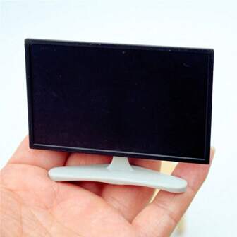 1 pieza Televisor LCD para sala de estar en miniatura para casa de muñecas, muebles, cosas en miniatura, maquillaje en miniatura, muebles pequeños, estantería de libros en miniatura, casa de muñecas, muebles de casa de muñecas