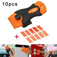 Car Tint Tools - Small Cleaning Scraper Knife, Glass Scraper, Cleaning Plastic Spatula, Adhesive Remover Scraper - Orange - View 1