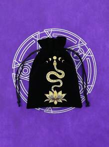 1/6pcs Hot Stamping Velvet Drawstring Pouches - Jewelry Bag - Polyester Tarot Pouch With Astrological, Celestial, And Tree Of Life Designs - Multipurpose Storage For Jewelry, Dice, Cosmetics - Perfect Gift For Travelers & Occult Enthusiasts - A2 - View 23