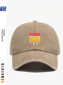 1pc Vintage Korean Style BLACK Film Print Adjustable Casual Baseball Cap, Unisex Retro Trucker Hat, Soft Peak, All Season, Suitable For Leisure, Hiking, Photography, Birthdays, Parties, Holiday & Valentine's Day Gifts