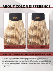 棒球帽带波浪长发接发帽假发可调节帽子合成假发女士混合漂白金发时尚透气假发帽适合日常运动 - 彩色 - 查看 11