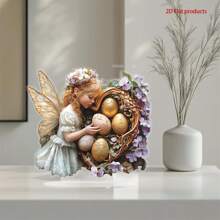 Adornos de huevos de Pascua 2D planos de acrílico, mariposas, hadas, huevos de Pascua, decoración de escritorio, adornos artesanales - vistoso - Ver 7