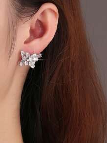 1 para Modnych i wykwintnych cyrkonii w kształcie motyla, kropla wody, luksusowy prezent ślubny na wieczór, uniwersalny, spersonalizowany, damski kolczyk