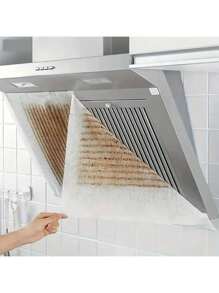 12片/包 厨房烹饪油烟防护罩，吸油膜，吸油纸过滤器，一次性侧吸油器 - 白色 - 查看 11