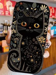 1pc Minimalist Cat Eye Skin-Friendly Anti-Drop TPU Phone Case Compatible With IPhone 17/11, 16 Pro Max, 16 Pro, 16, 15 Pro Max, 14 Pro Max, Galaxy S25 Series, A16, Honor X6A, X7B, X8B, 13C, Note 13, Hot 60ro, Smart 8