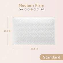 Memory Foam Pillow Medium Firm - Gel Foam Pillows For Sleeping Standard Size - Orthopedic Bed Pillows For Neck Pain - Stomach And Back Sleepers - 白色 - 查看 6