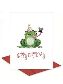 1PC Thiệp sinh nhật hình chú ếch nóng bỏng, Thiệp sinh nhật chú ếch giận dữ dễ thương và hài hước, Thích hợp làm quà tặng cho gia đình, bạn bè, đồng nghiệp và thiệp mừng ngày lễ tình nhân vui nhộn (kèm phong bì màu ngẫu nhiên), Quay lại trường, Đồ dùng học tập - Nhiều màu - Xem 8