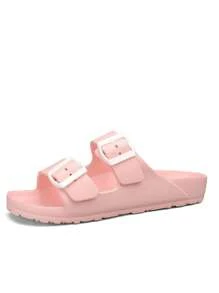 Męskie, oddychające, jednokolorowe, wsuwane sandały z płaskim paskiem, w dużych rozmiarach, idealne na letnie okazje, do uprawiania sportu na świeżym powietrzu, na wakacje, na podróż, jako prezent na ukończenie szkoły, jako dodatek do sukienki urodzinowej, jako klapki pod prysznic