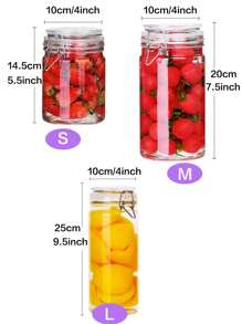 带密封盖的玻璃储物罐，用于腌制蔬菜、糖果、干果、谷物等，防潮家居收纳盒 - 彩色 - 查看 2