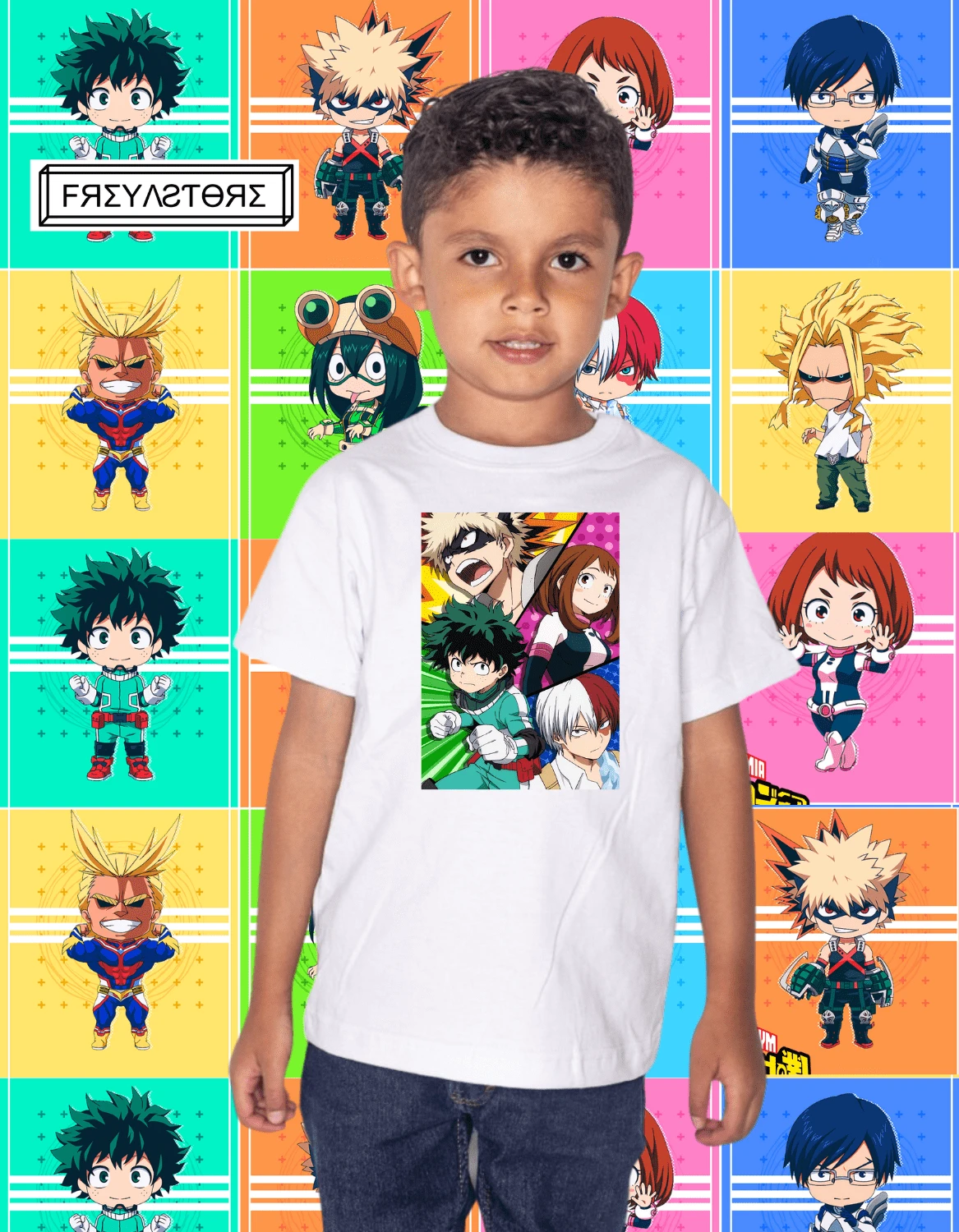 CHILDREN'S ANIME T-SHIRT HY HERO ACADEMY 4POWER BY FREYA STORE - White - View 1