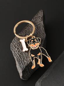 1 pieza Llavero de aleación con dije de perro mascota Rowena para hombres, anillo de llave de coche, mejor regalo para amigo, colgante para mochila