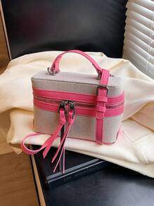 1 Pc New Small Capacity Girls' Pu Material Handbag With Removable And Adjustable Crossbody Strap, Zipper Closure Design, Unique And Fashionable For Travel, Commuting, Shopping, And As A Gift For Friends - Handbag - View 19