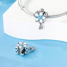 1pc 925 Silver Plated Romantic Garden Collection Blue Flowers Purple Butterfly Charm Blue Flowers Butterfly Gradient Color Beads For Women Bracelet Keychain Necklace Beads Suitable For DIY Jewelry Making Women Jewelry Daily Wear Gift For Girlfriend - heartPAC589 - View 10