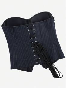 Overbust Corset Top Bustier Striped With Cups, Strapless Women Tight Shapewear Bodysuits For Slim Figure, Suitable For Costume Ball, Party, Formal Occasion
