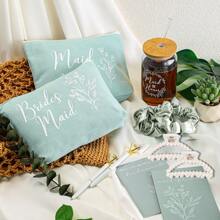 15 件伴娘求婚礼物伴娘礼物伴娘礼品套装，包括 5 个伴娘化妆包、5 个人造珍珠发夹、5 个发圈，适用于婚礼单身女郎礼物派对礼物房间装饰