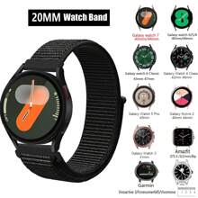尼龙表带与华为兼容，与三星 Galaxy Watch 6/5/4 40mm 44mm/Watch 6 Classic 43mm 47mm/Watch 5 Pro 45mm/Watch 4 Classic 42mm 46mm、20mm 22mm 快拆替换运动表带 ﻿ 作为送给返校学生的礼物 - 20mm - 查看 2